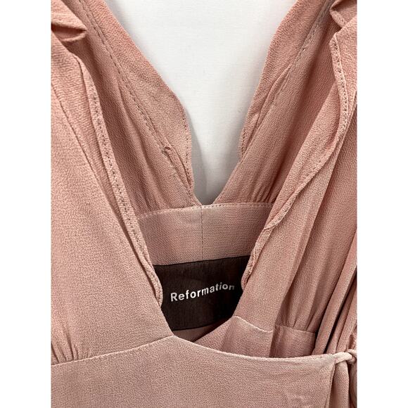 Reformation blush rose pink ruffle wrap maxi dress - Picture 4 of 10